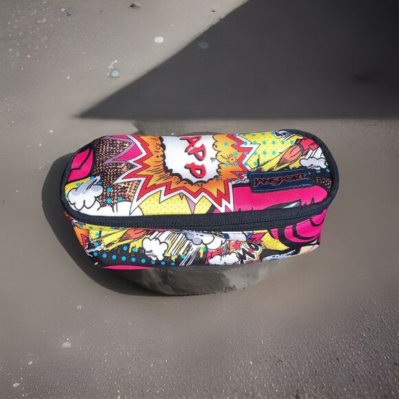 Jansport Vector Pouch Pencil Case Graphic Comic Book Cartoons‎ School Travel - Picture 1 of 13